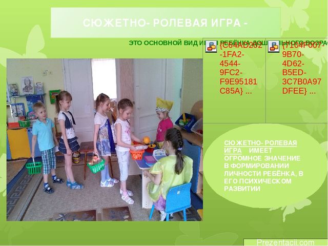 Значение сюжетно- ролевой игры в развитии дошкольника