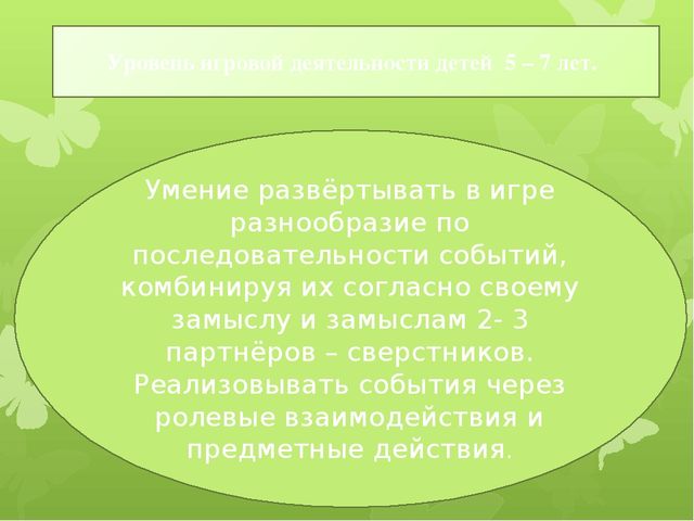 Значение сюжетно- ролевой игры в развитии дошкольника