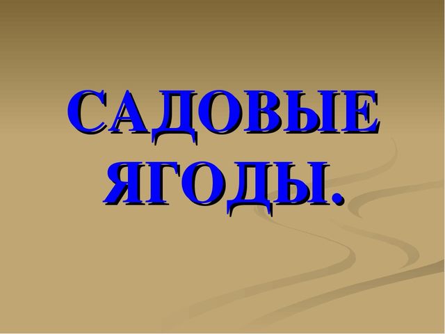 Презентация на тему "Ягоды"