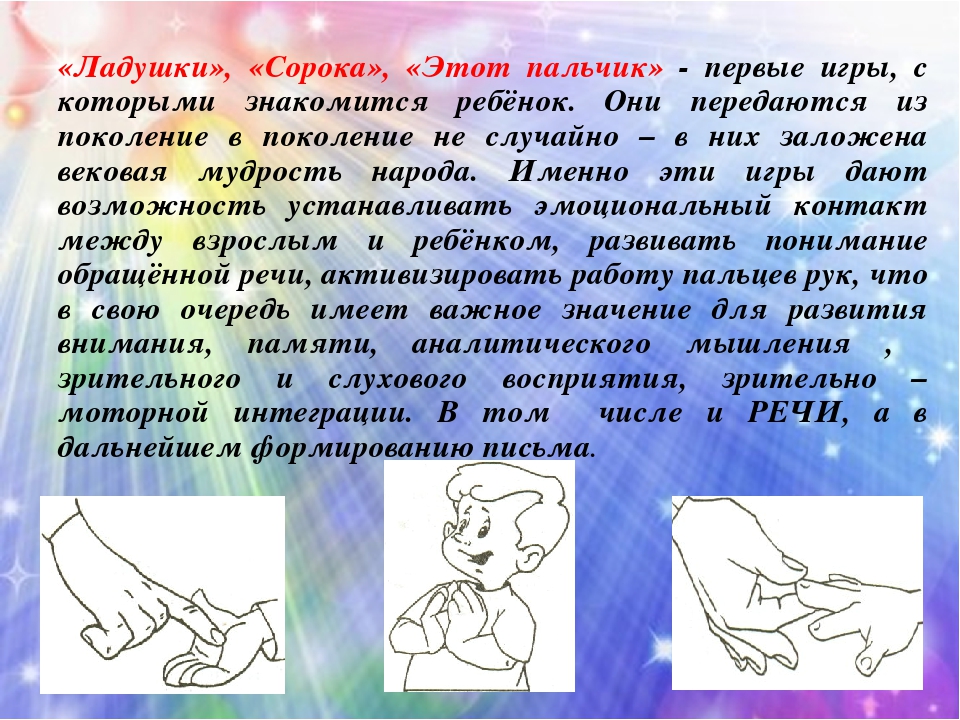 Пальчиковая гимнастика с элементами массажа