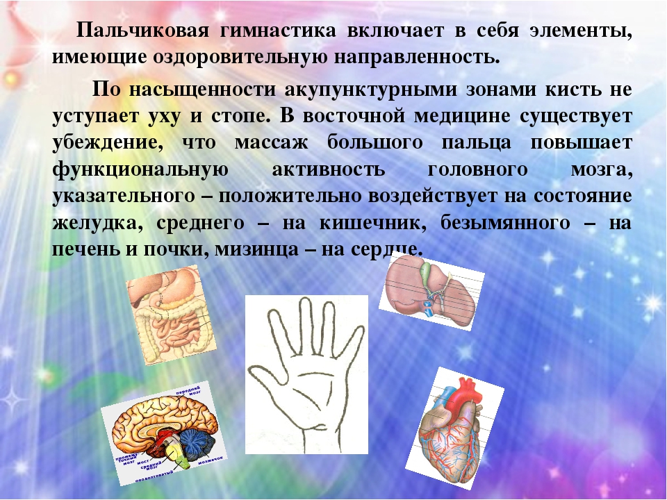 Пальчиковая гимнастика с элементами массажа