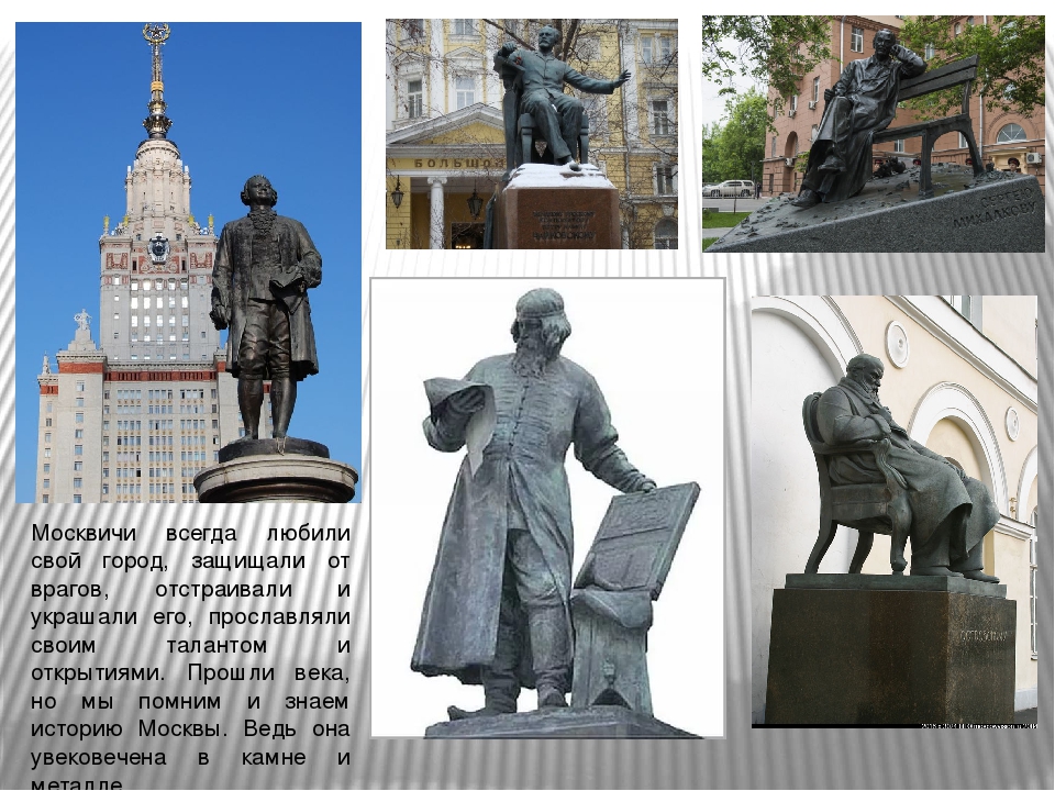 Презентация на тему "Памятники замечательным людям в Москве"