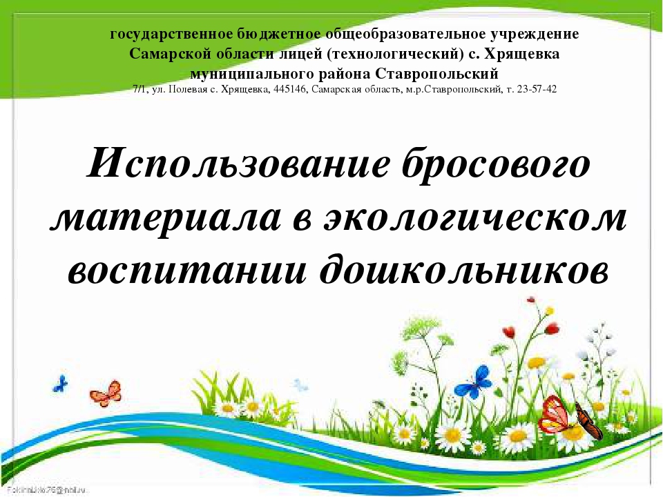 Презентация Использование бросового материала в экологическом воспитании дошкольников