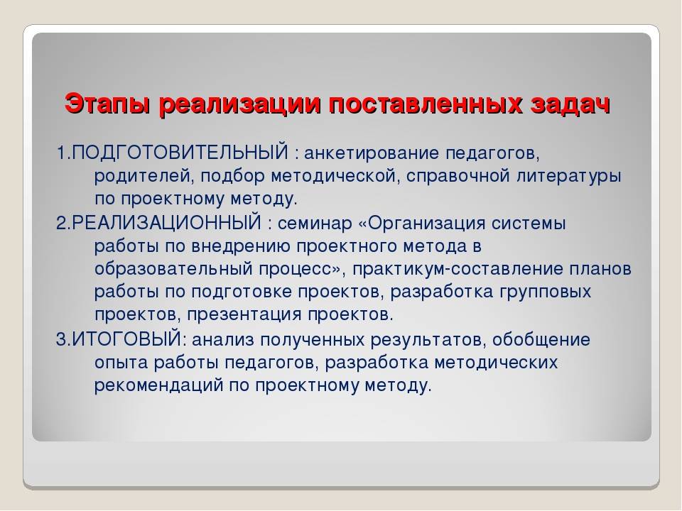 Проектный метод в доу