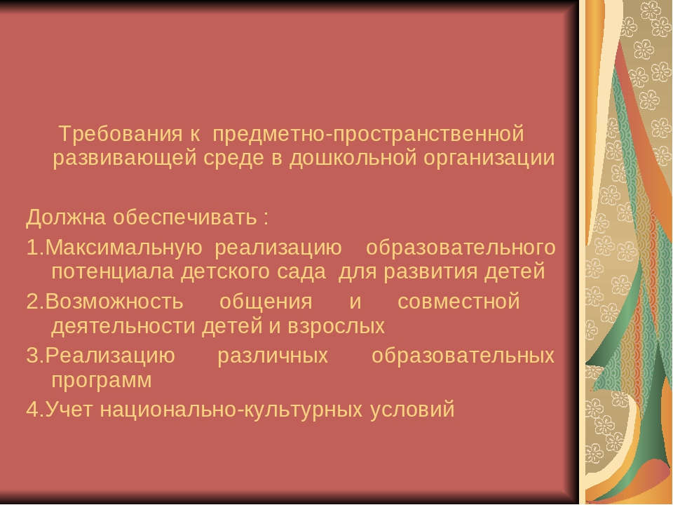 Развивающая предметно - пространственная среда