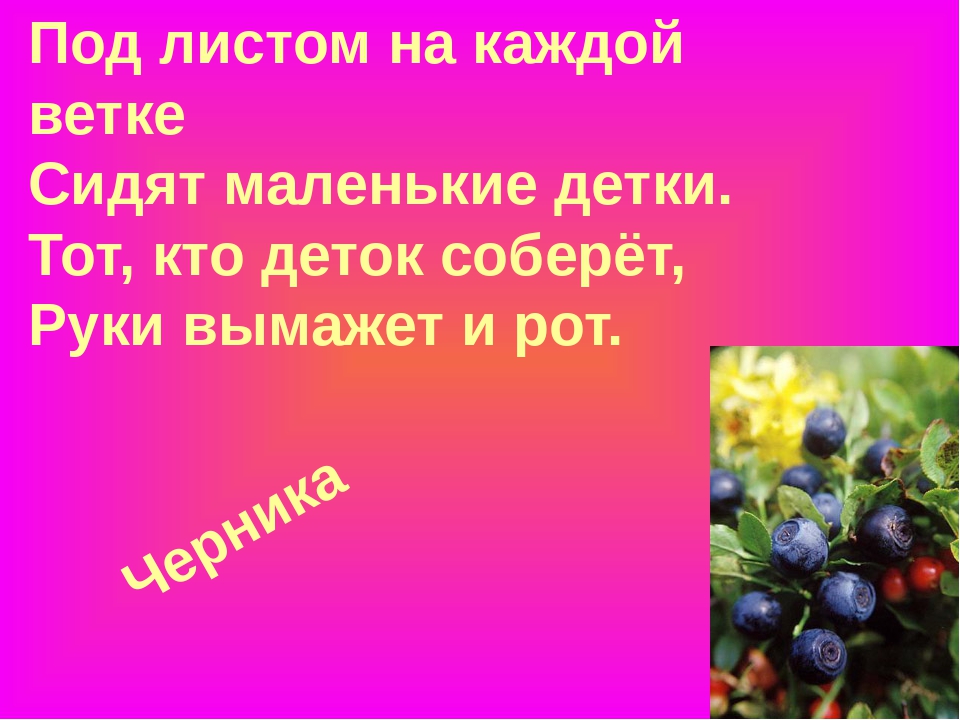 Презентация "Загадки про ягоды в стихах и картинках"