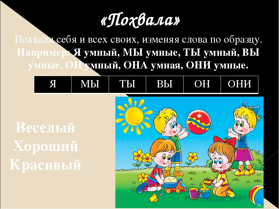 Развитие грамматического строя речи у дошкольников. Задания на развитие морфологических умений детей.