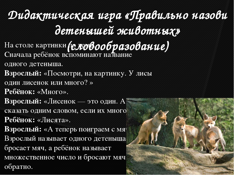 Игры и упражнения на формирование у детей словообразовательных умений.