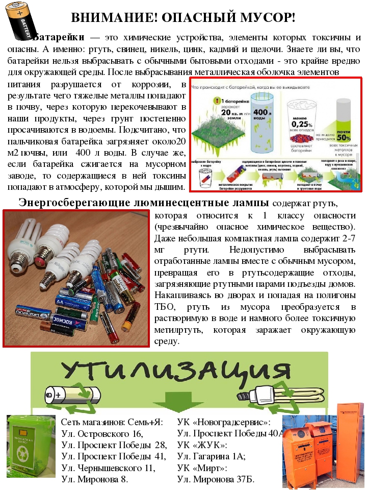 Листовка по экологической пропаганде "Опасный мусор"