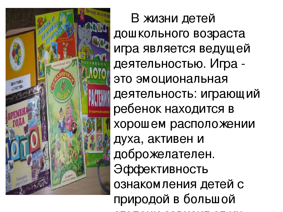 Роль игры в экологическом воспитании детей