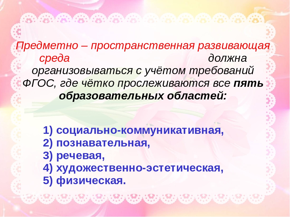 Презентация "Предметно-развивающая среда в детском саду в рамках ФГОС"