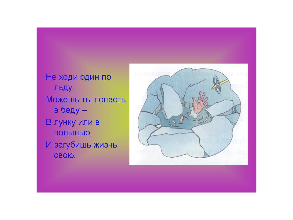 Презентация познание окружающего мира на тему: "Меры безопасности и правила поведения на льду"