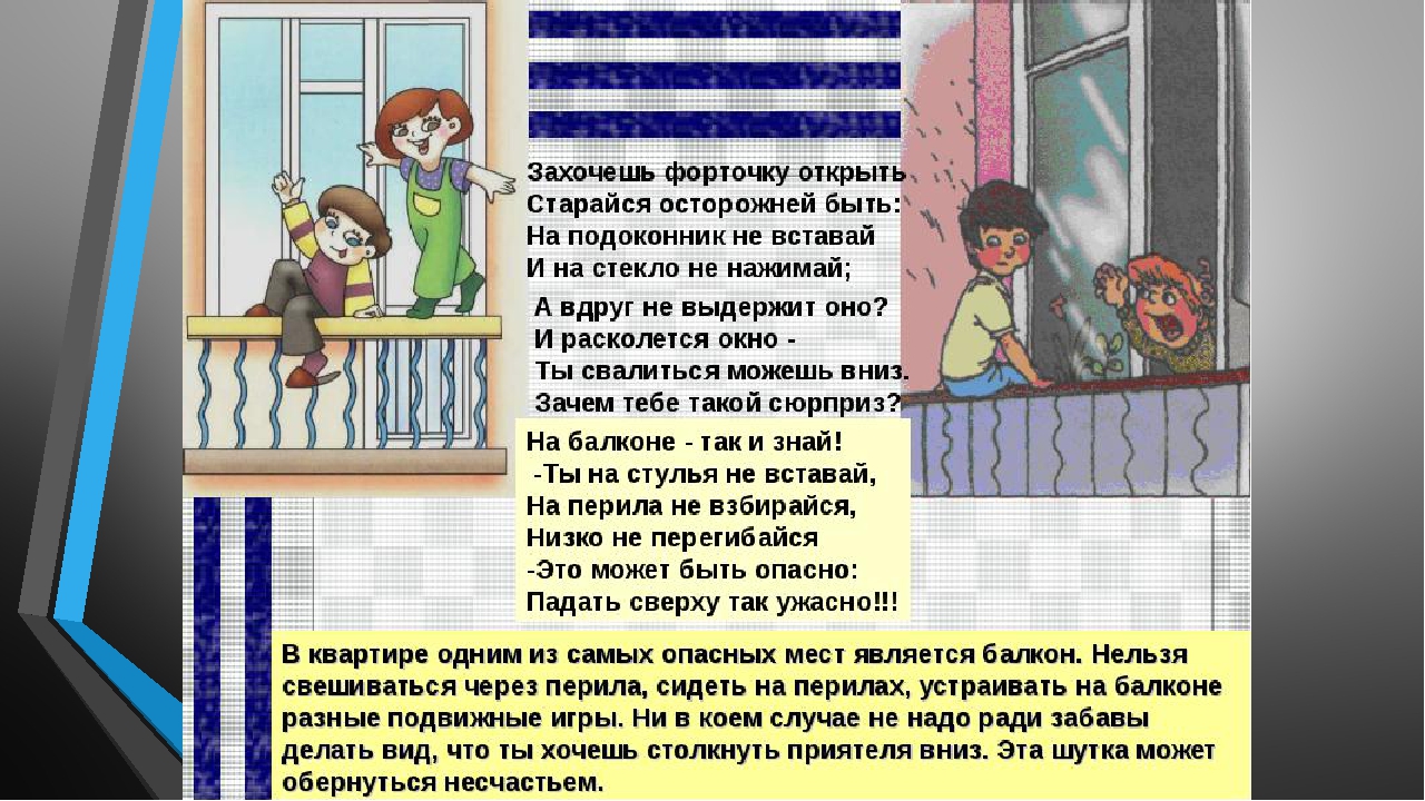 Презентация по ОБЖ для дошкольников "Безопасные окна"