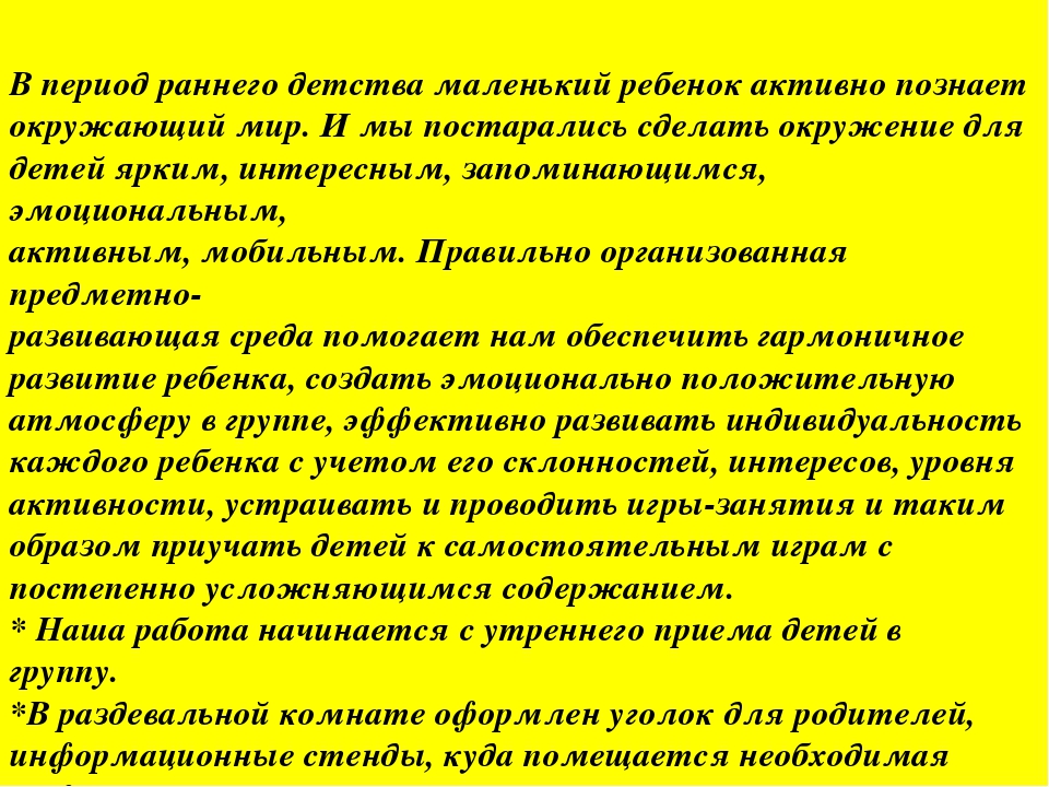 Прзентация "Предметно-развивающпя среда группы раннего возраста"
