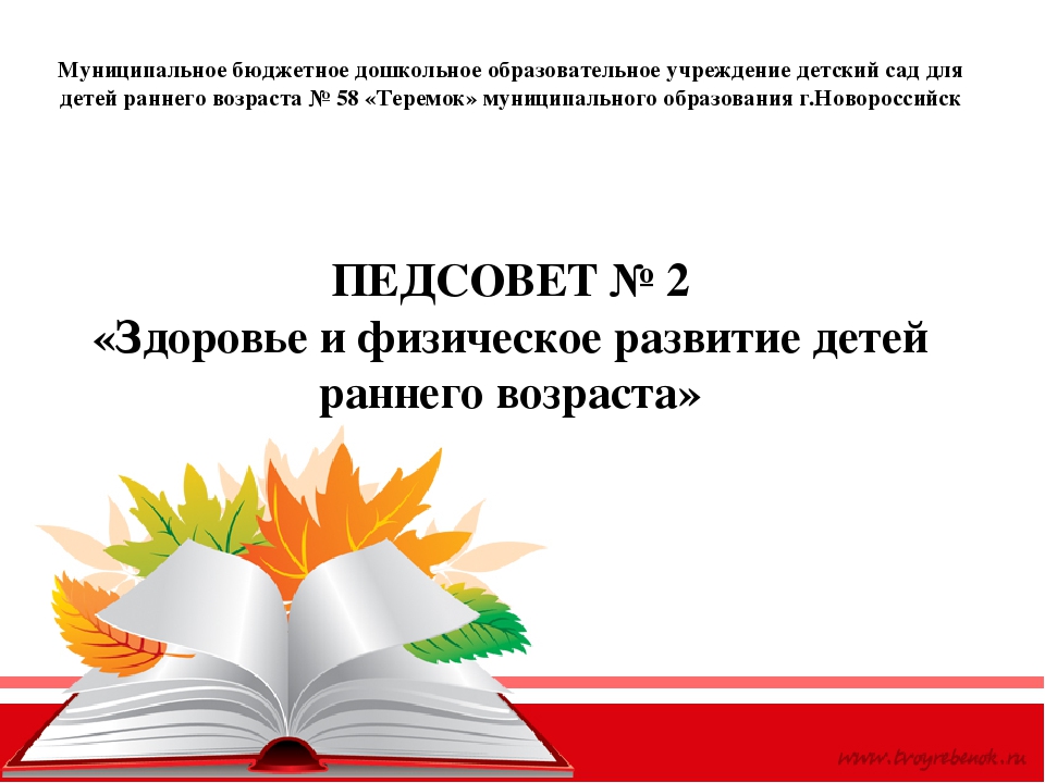 ПЕДСОВЕТ № 2 «Здоровье и физическое развитие детей раннего возраста»