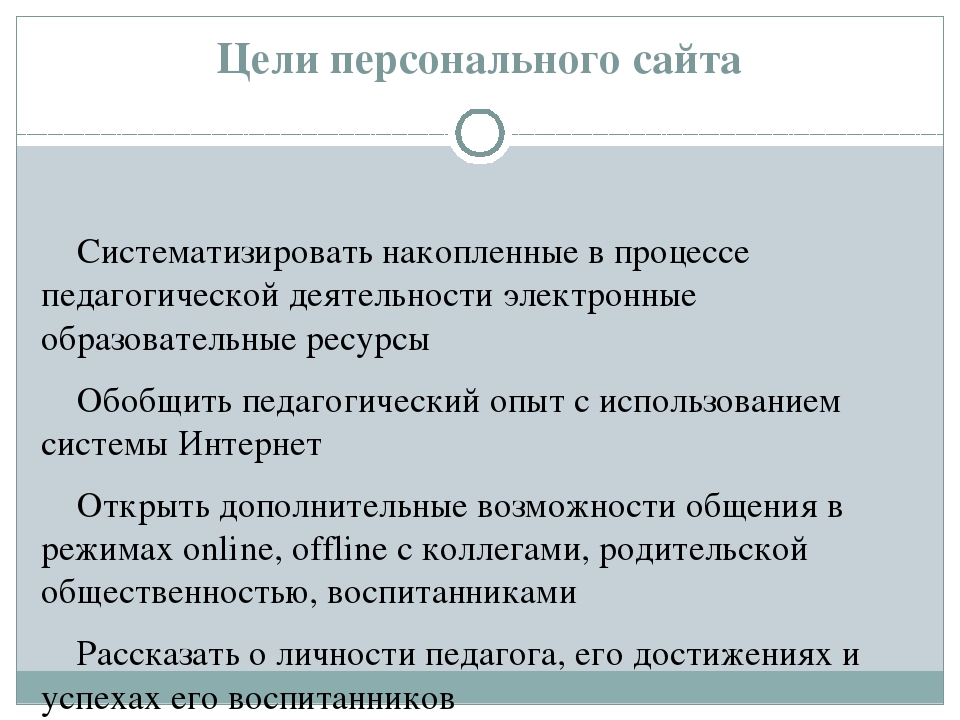Рекомендации по созданию личного сайта педагога
