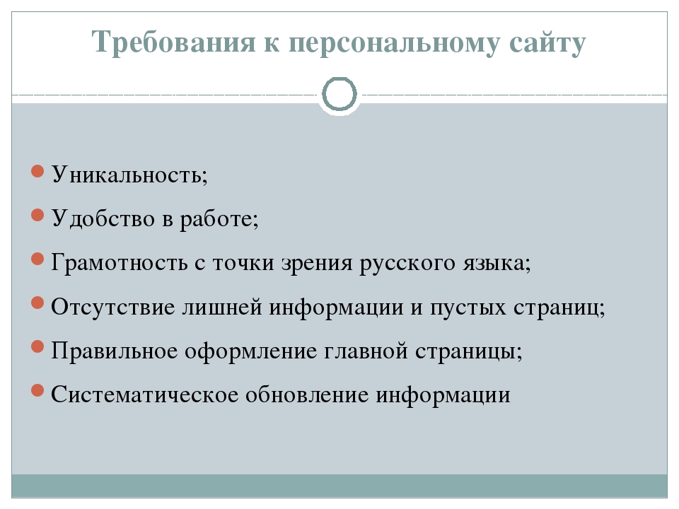 Рекомендации по созданию личного сайта педагога