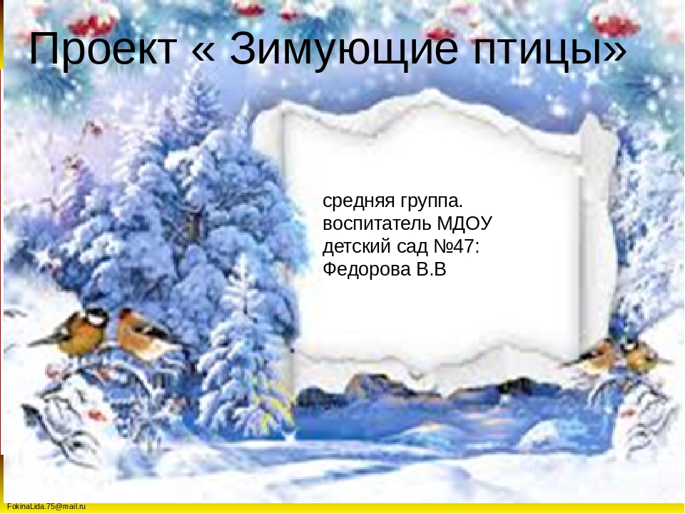 Проект « Зимующие птицы