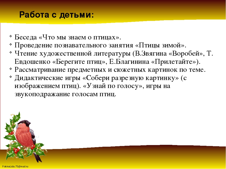 Проект « Зимующие птицы