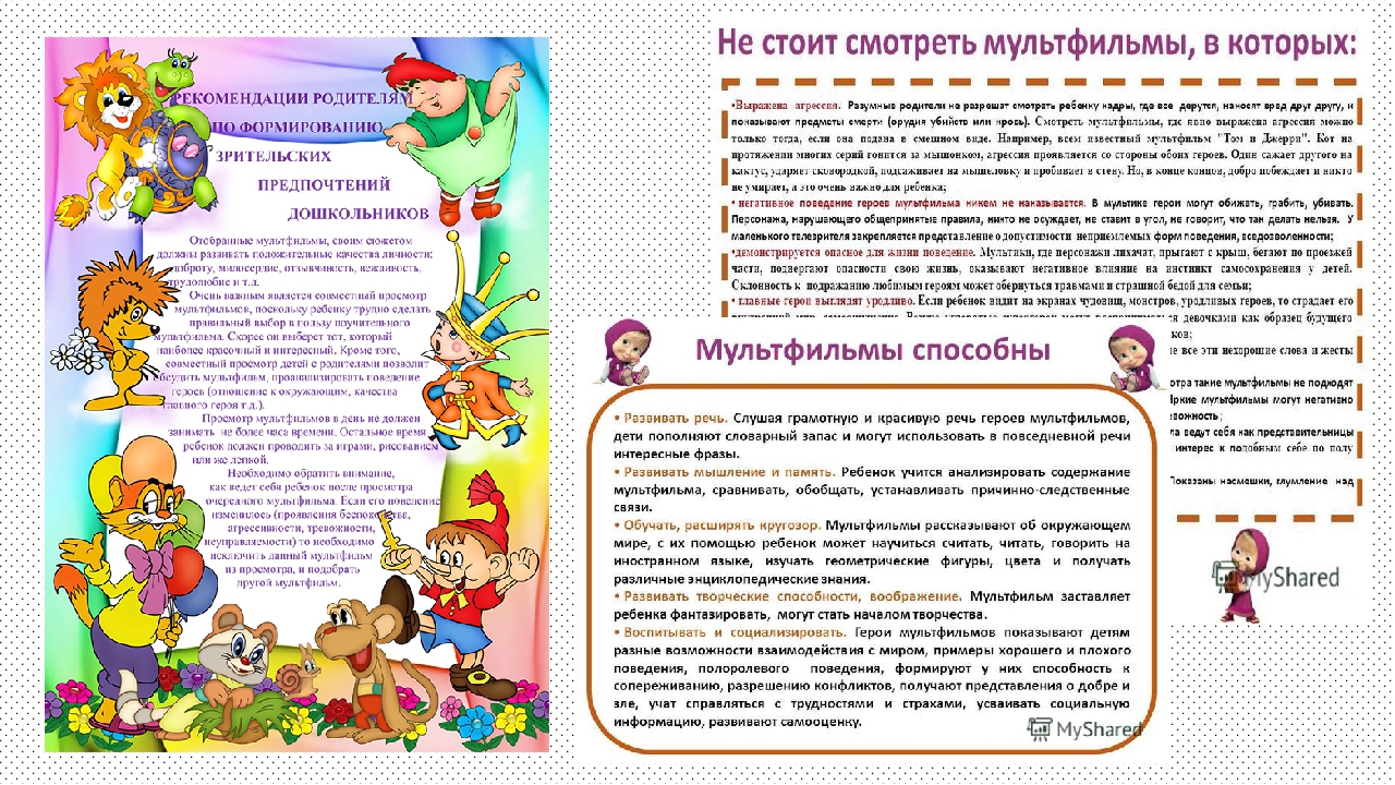 Детско –родительский проект «Мультфильмы! Польза или вред?»