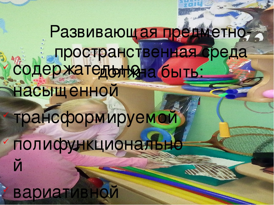 Требования ФГОС к развивающей предметно-пространственной среде.