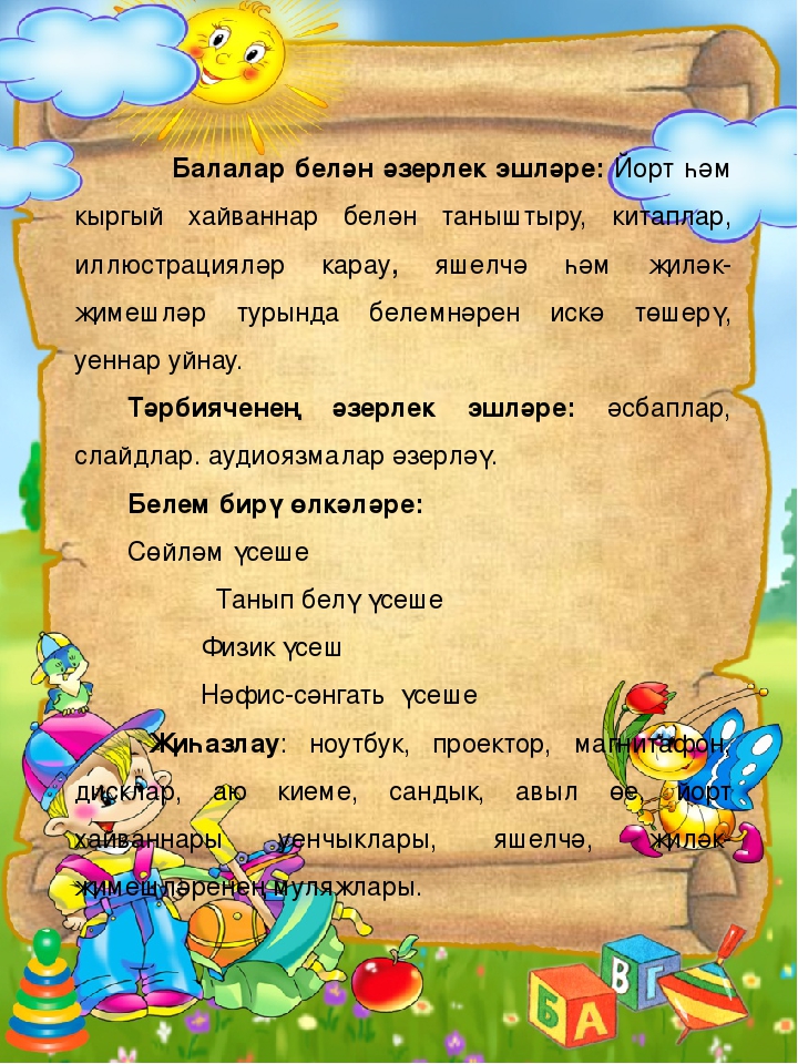Образовательная деятельность по обучению детей родному языку с использованием ИКТ «Уеннар иленә сәяхәт» средняя группа