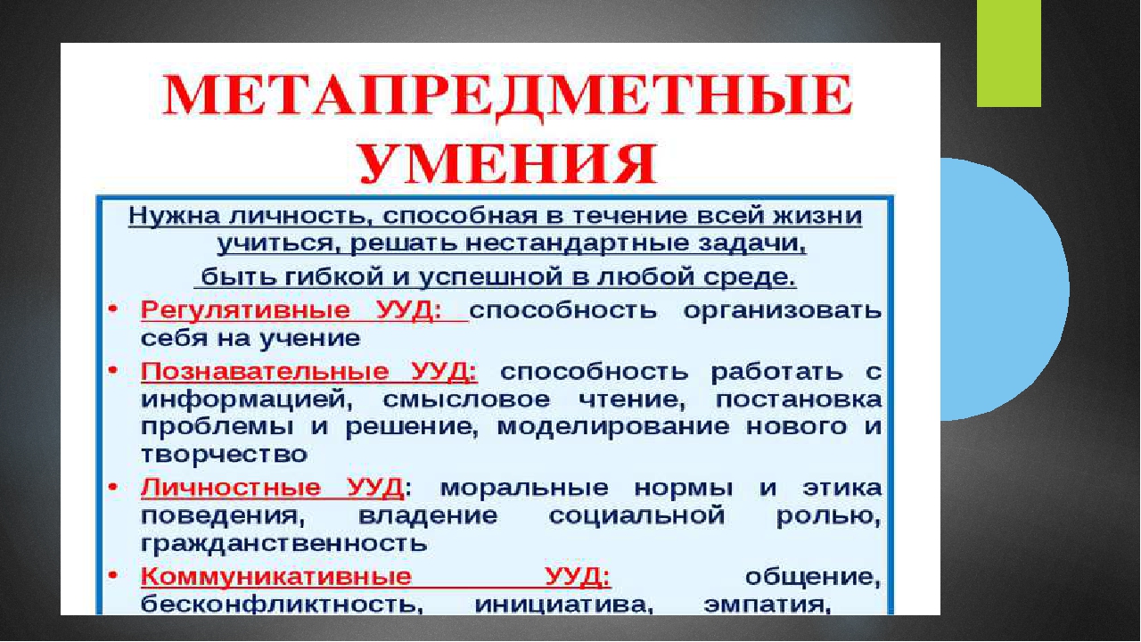 Метапредметный подход как условие приемствености в образовании