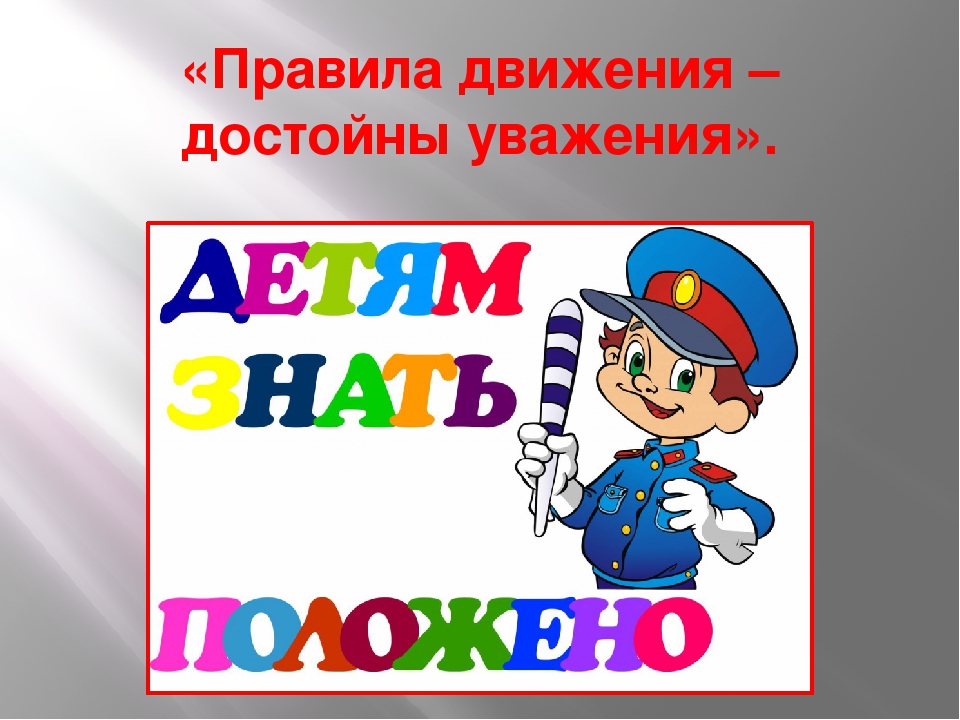 Презентация "Правила движения-достойны уважения"