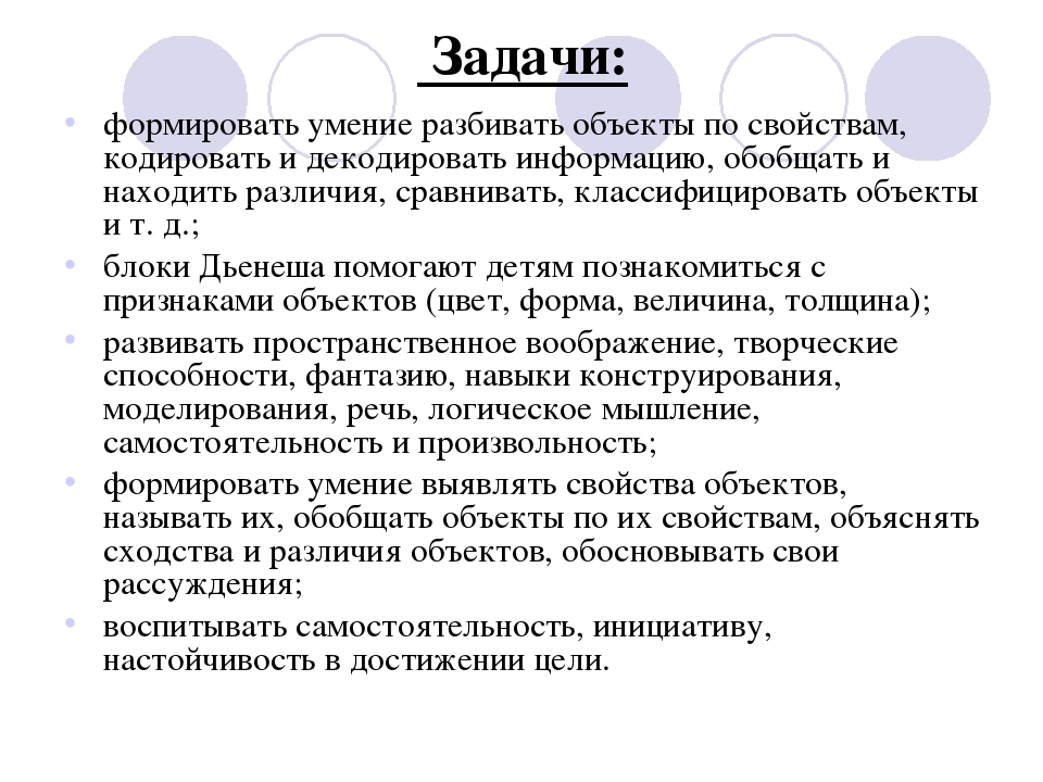 Презентация на тему: "Использование блоков Дьенеша с целью развития логико-математических представлений у детей дошкольного возраста"