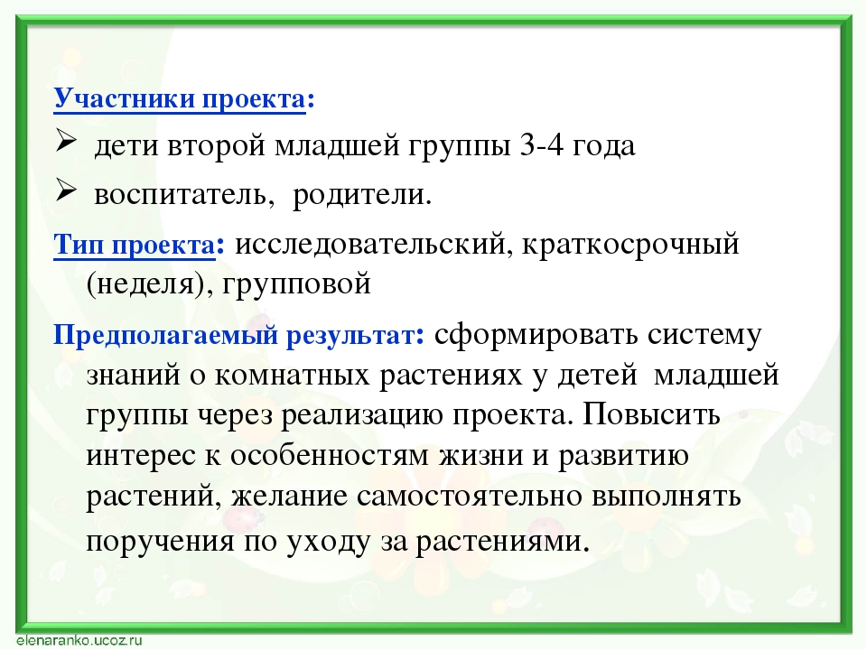 Проект по экологии "Наши друзья - комнатные растения"