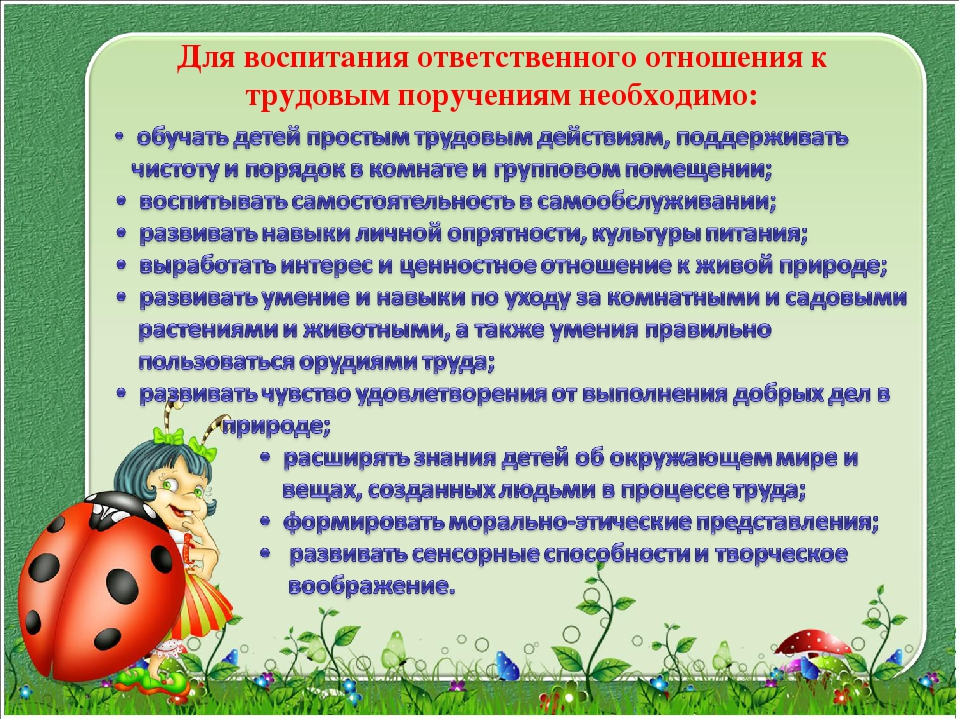 Презентация на тему "Воспитание ответственного отношения к трудовым поручениям у детей дошкольного возраста"