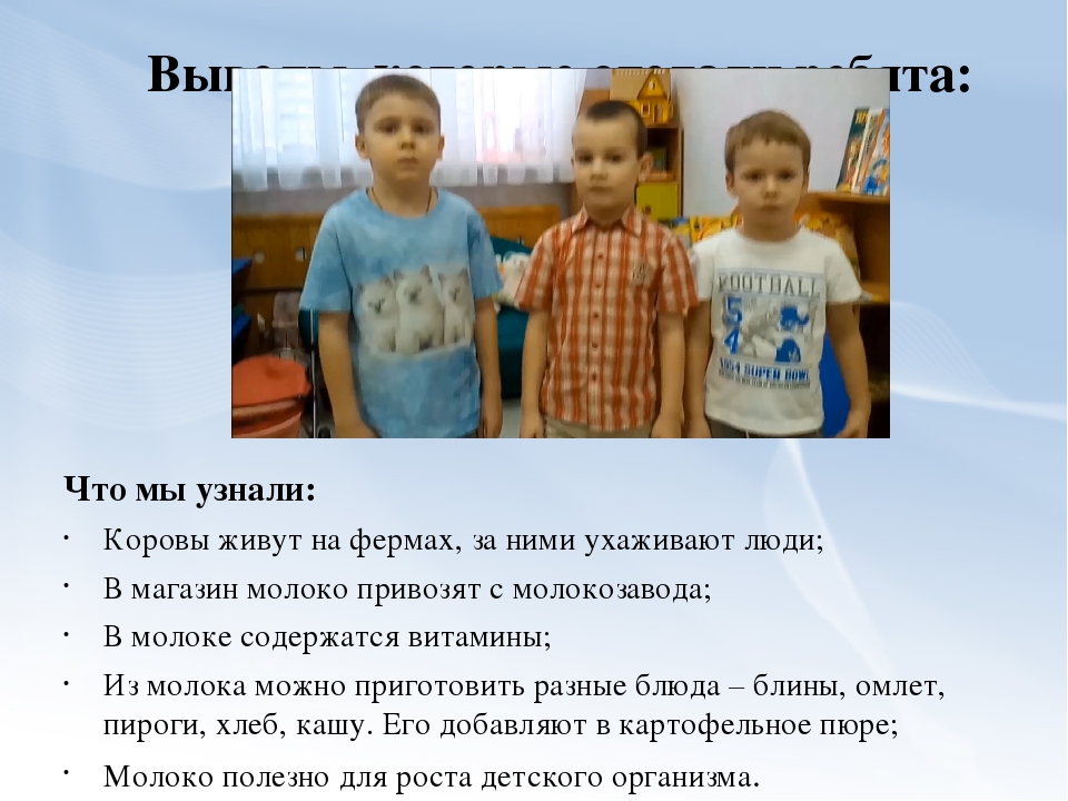 Проектно-экспериментальная деятельность в старшей группе «Молоко»