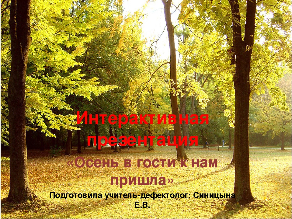 Интерактивная презентация по познавательному развитию"Осень в гости к нам пришла"