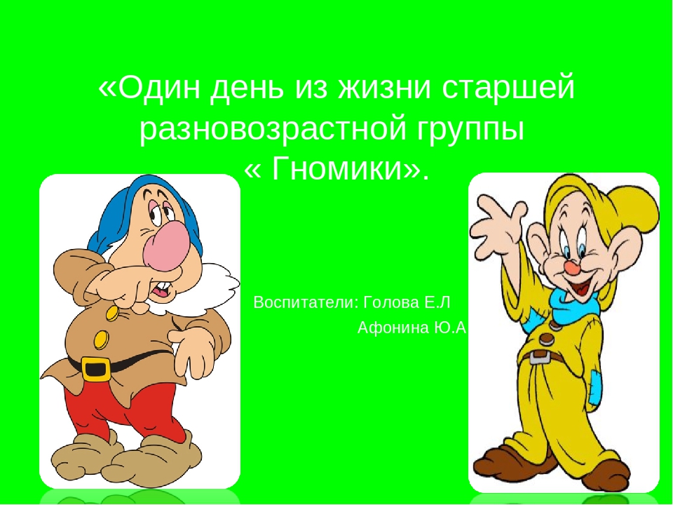 Презентация Один день из жизни дошкольной группы "Гномики"