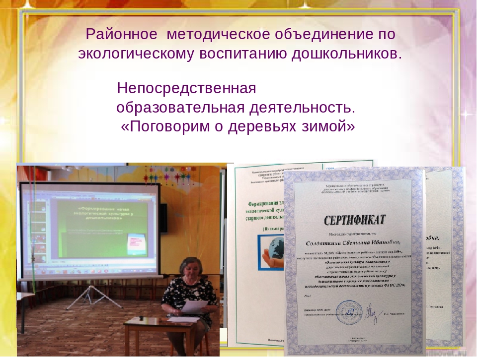 Презентация из опыта работы по экологическому воспитанию дошкольников