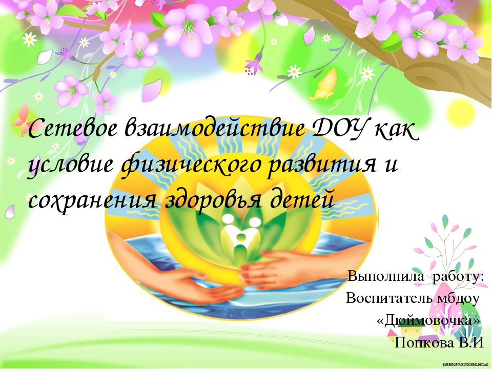 Презентация "Сетевое взаимодействие ДОУ как условие физического развития и сохранения здоровья детей"