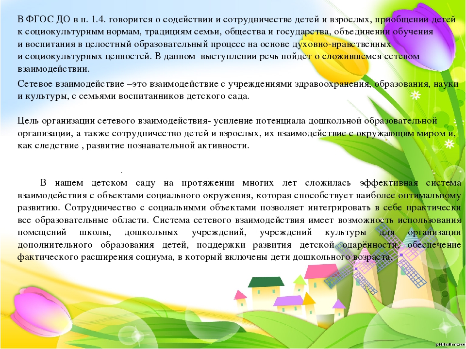 Презентация "Сетевое взаимодействие ДОУ как условие физического развития и сохранения здоровья детей"