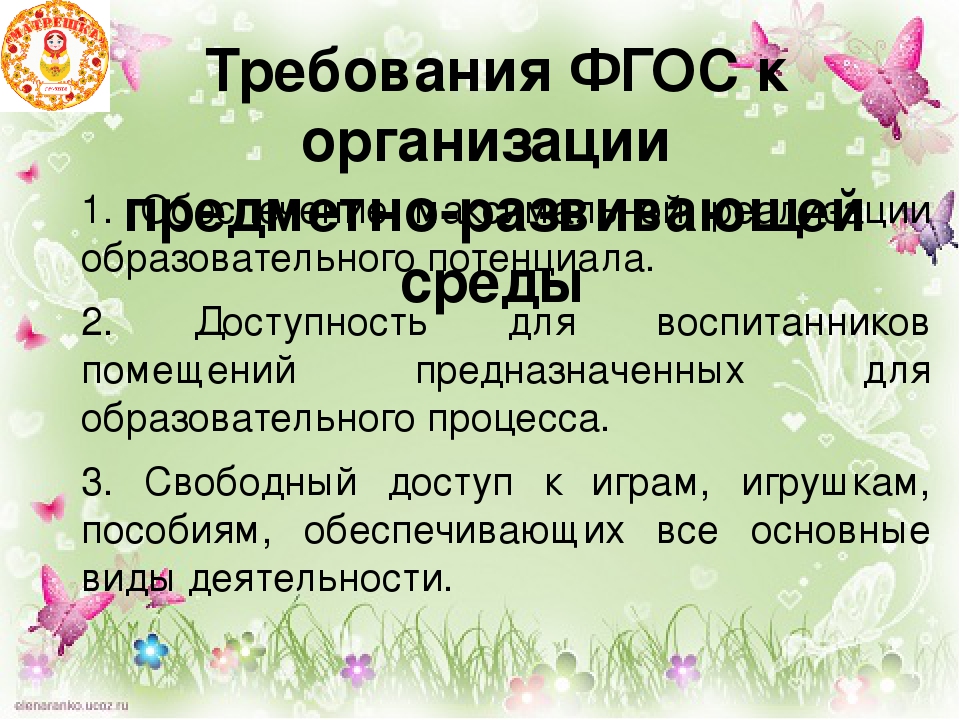 Презентация "Организация предметно-развивающей среды" вторая младшая группа