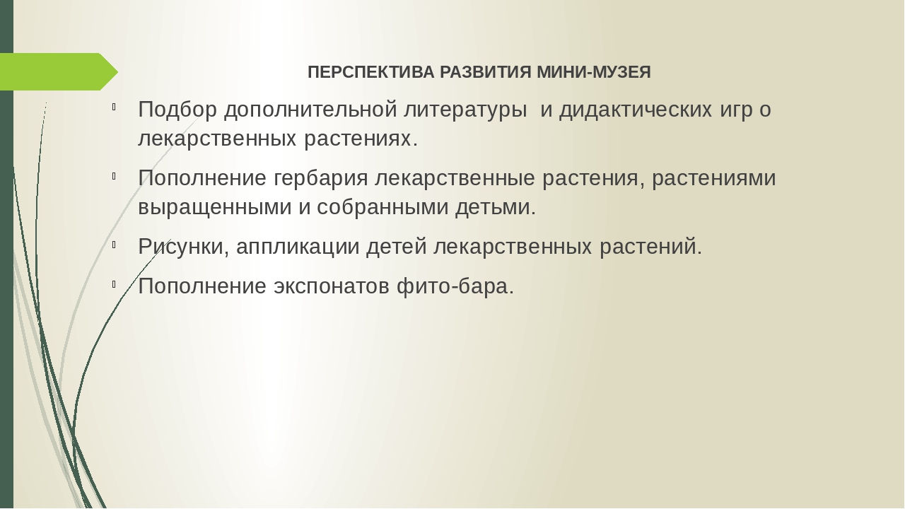 Проект: МИНИ-МУЗЕЙ "Лекарственные растения Южного Урала"