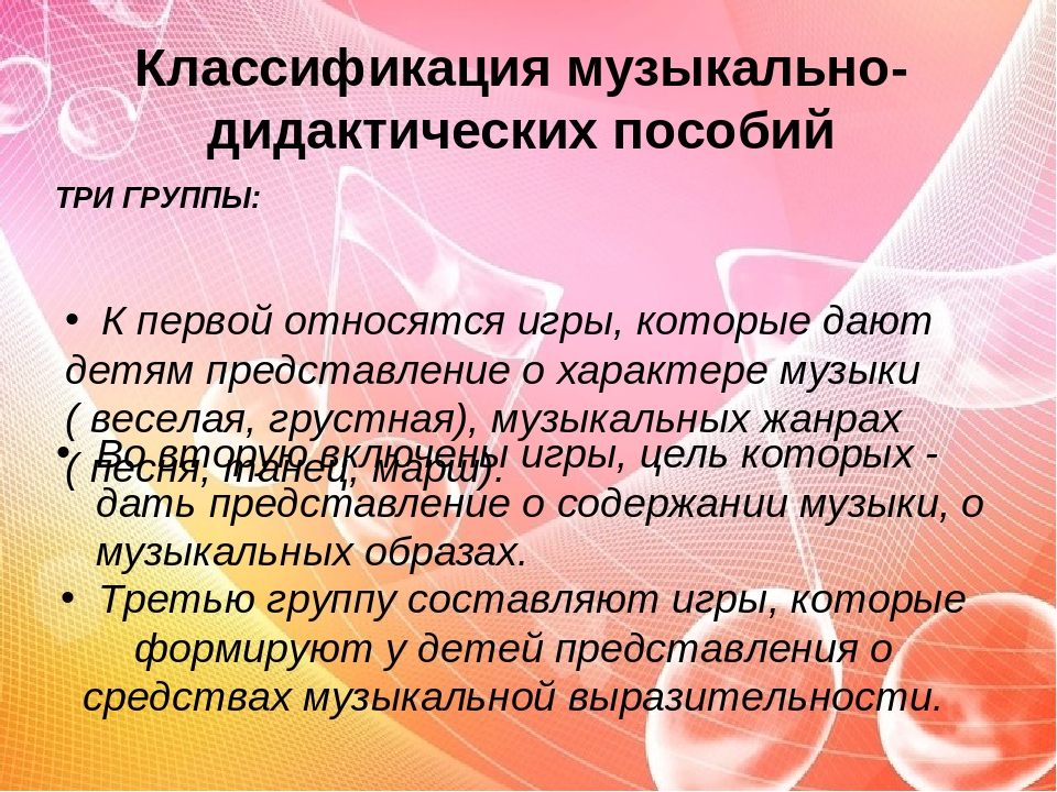 Музыкально дидактические пособия. Назначение музыкально-дидактических игр и пособий. Цели по музыкально дидактическим. Классификация музыкальных образов. Методика проведения музыкально дидактических игр.