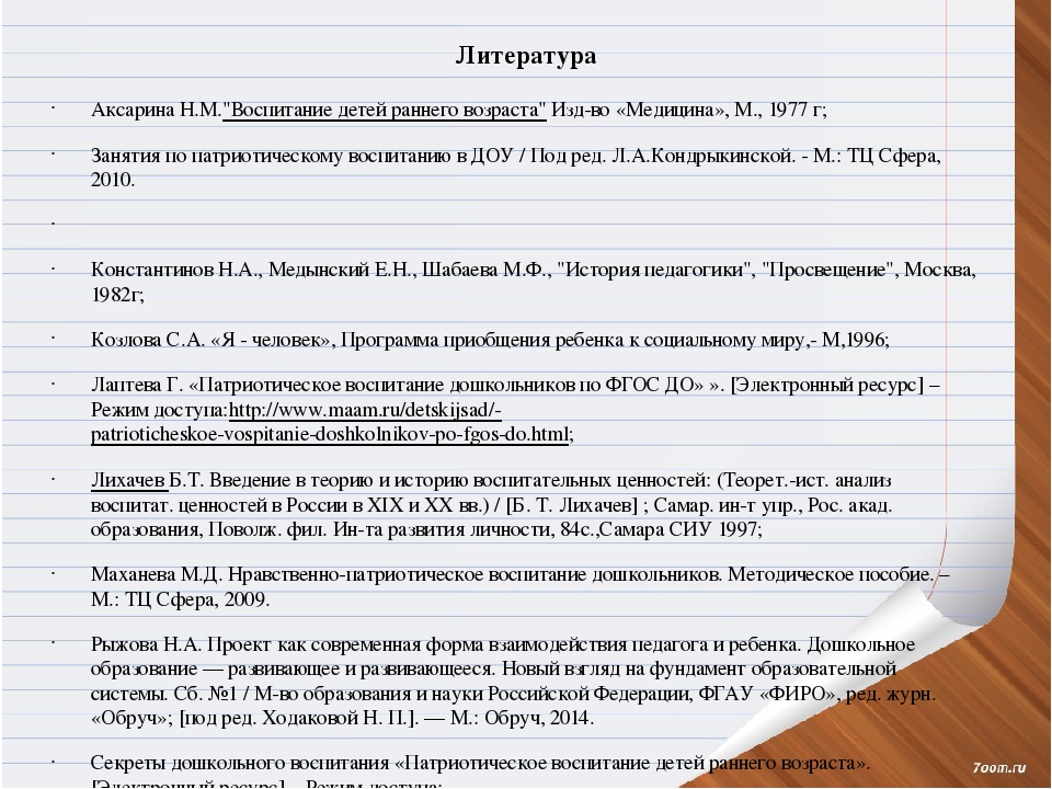 «Нравственно-патриотическое воспитание дошкольников в современных условиях» Проект.