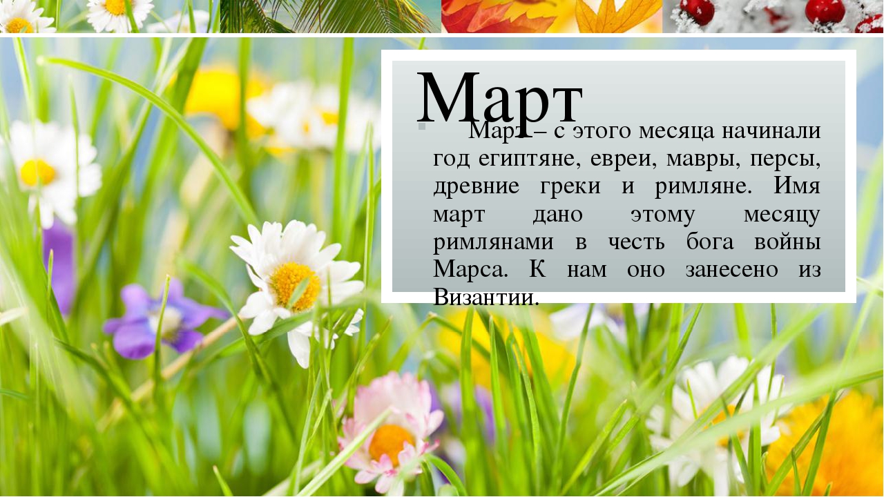Происхождение названий месяцев в русском языке