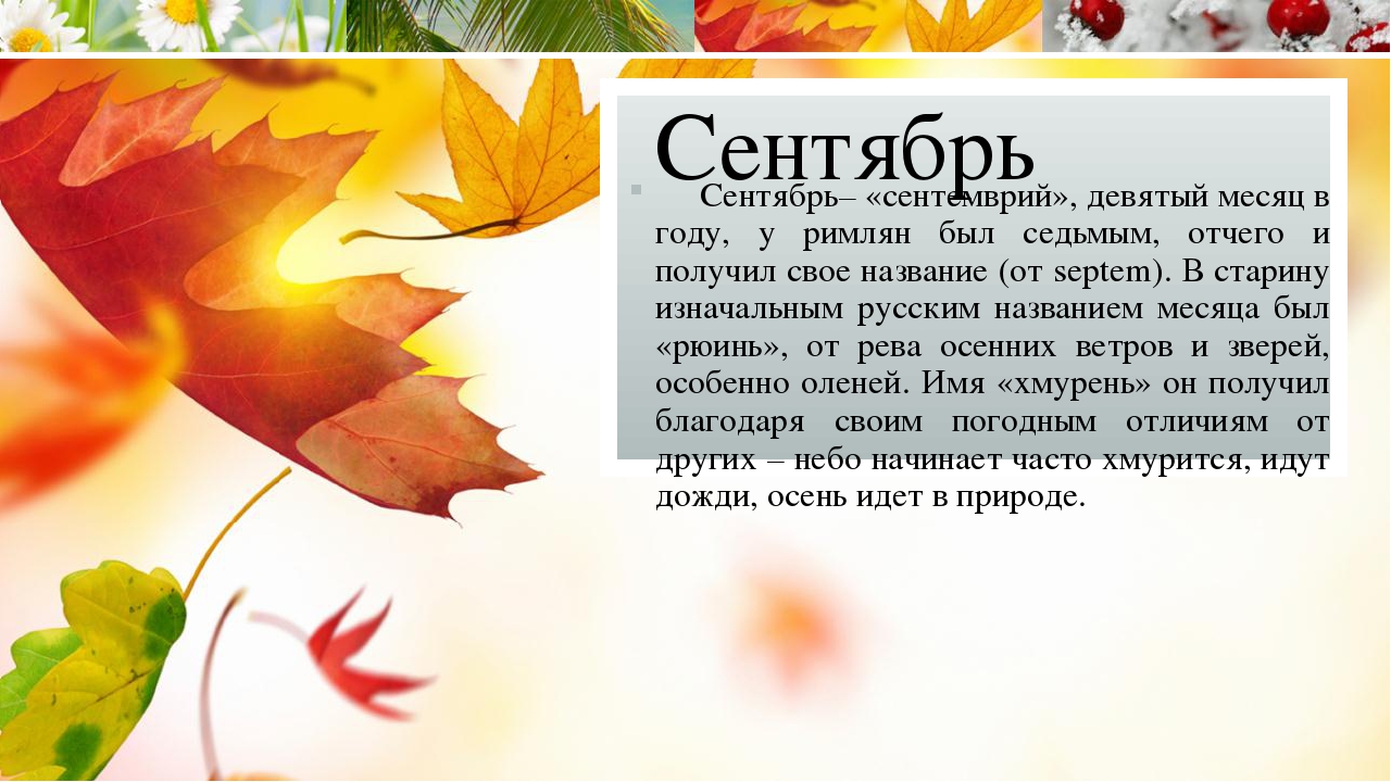 Происхождение названий месяцев в русском языке
