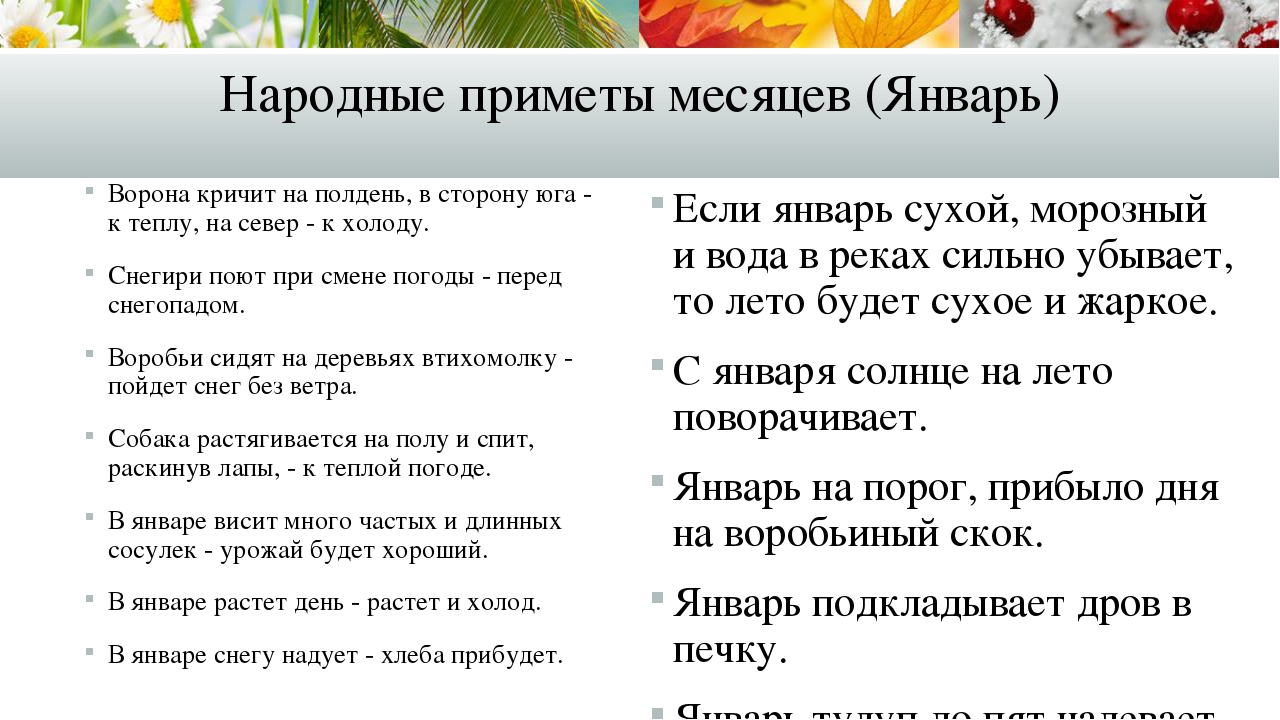 Происхождение названий месяцев в русском языке