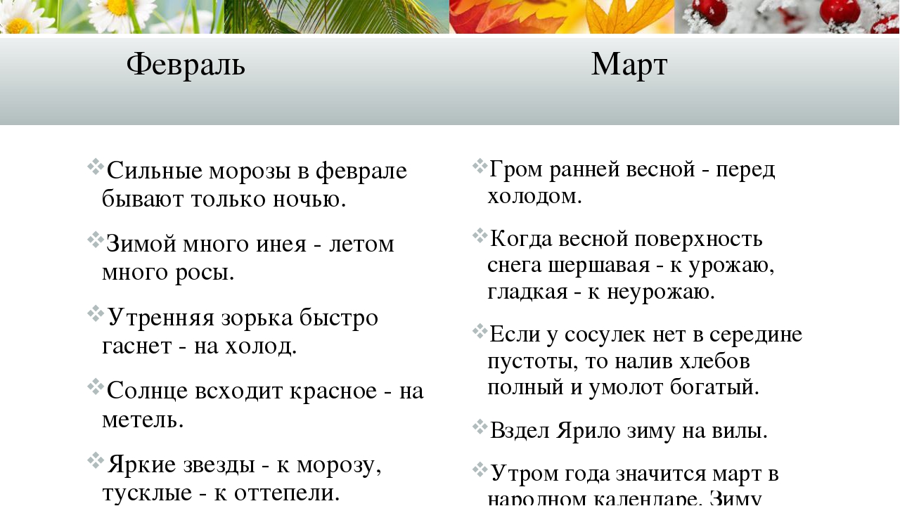 Происхождение названий месяцев в русском языке