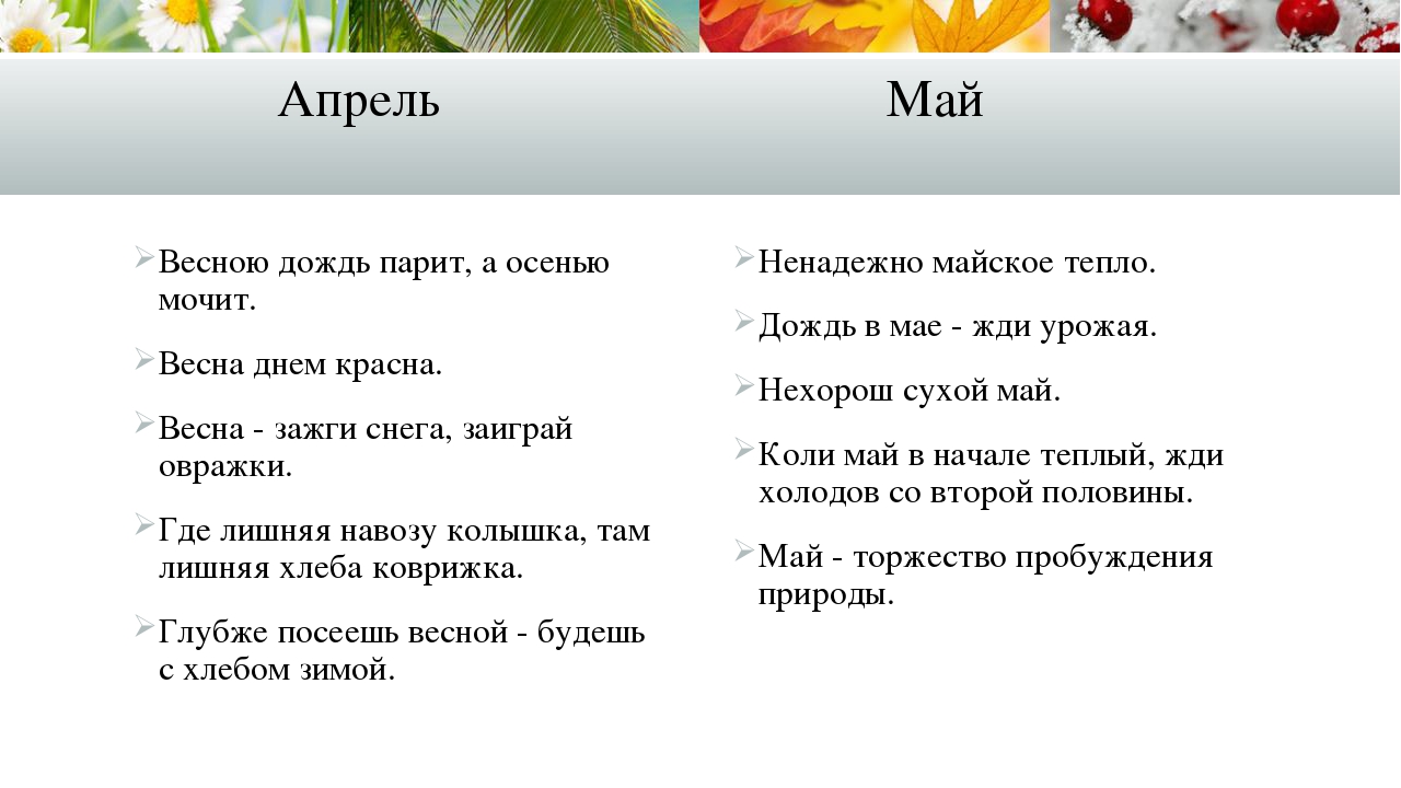 Происхождение названий месяцев в русском языке