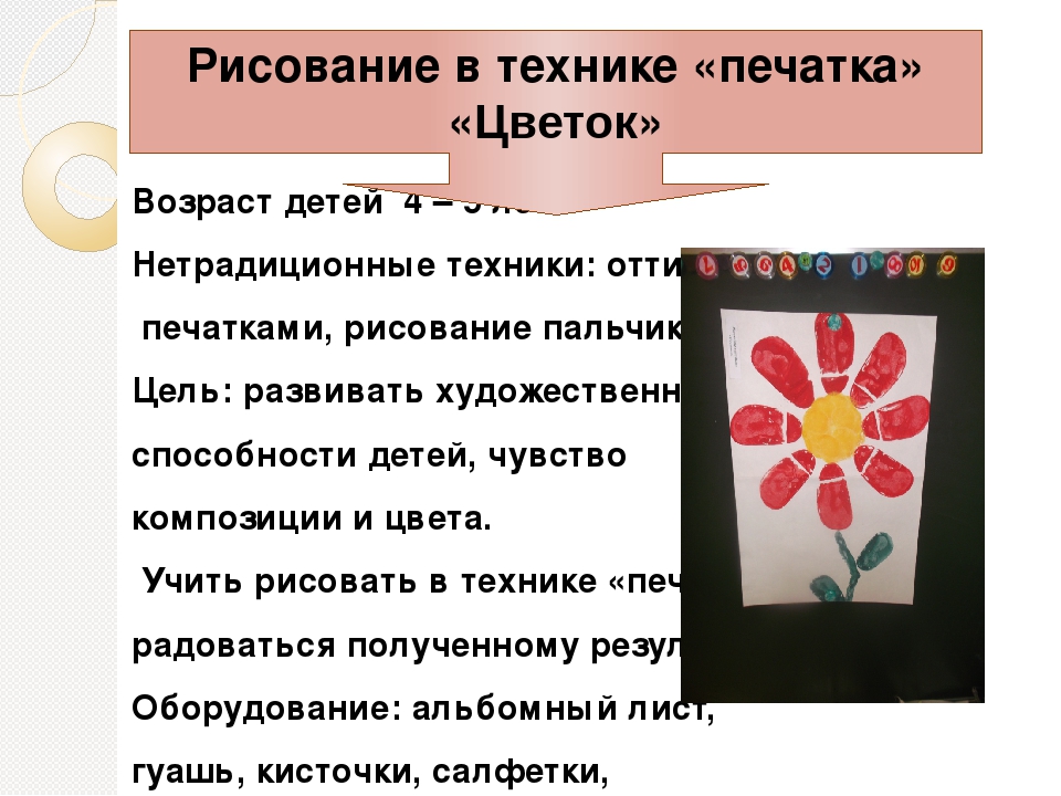 Рисование в технике "печатка" "ЦВЕТОК"