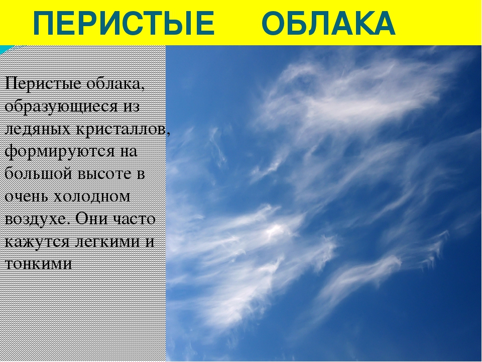 Презентация для дошкольников "Какие бывают облака?"