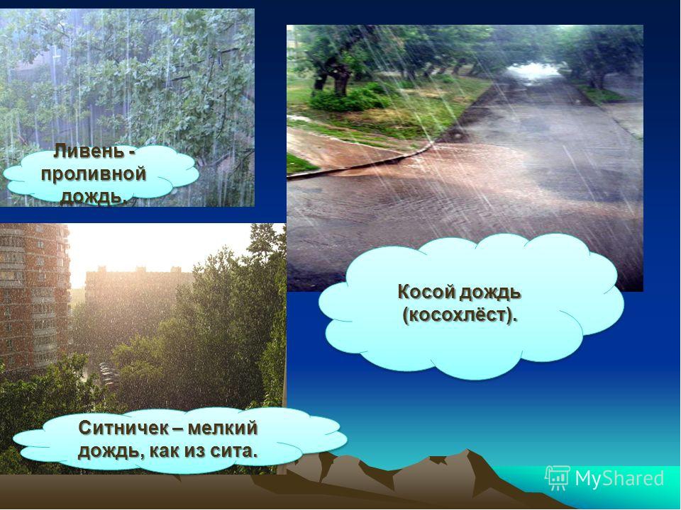 Презентация для дошкольников на тему : "Какие бывают дожди"