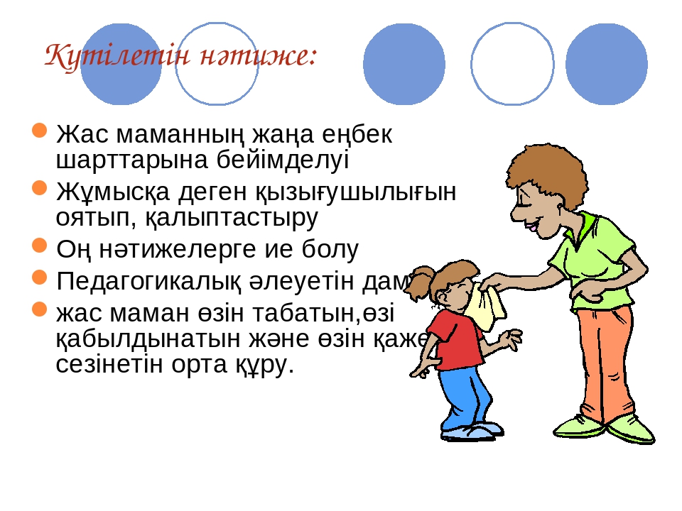 Әдіскердің жас мамандармен жұмыс түрі